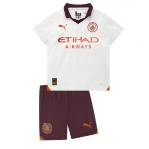 Manchester City Dětské Venkovní dres komplet 2023-24 Krátký Rukáv (+ trenýrky)